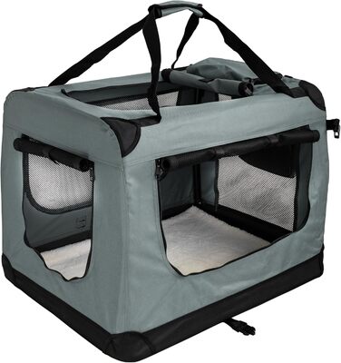 Складана переносна переносна сумка-переноска для собак та котів Petigi (Сірий, L 70x52x51 см)