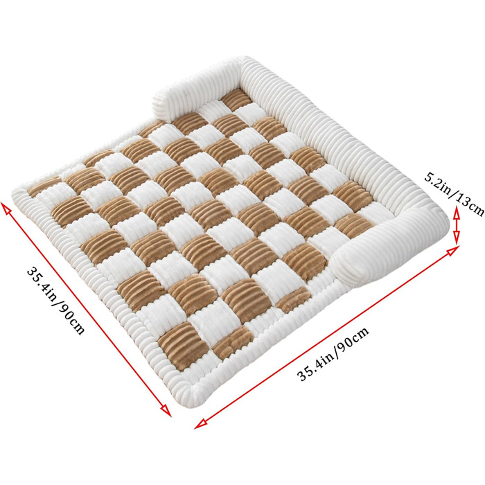 Ортопедичне ліжко для собак TOPCHANCES - 90x90x13 см, чорне, миється, для великих і середніх собак, з антиковзаючим покриттям