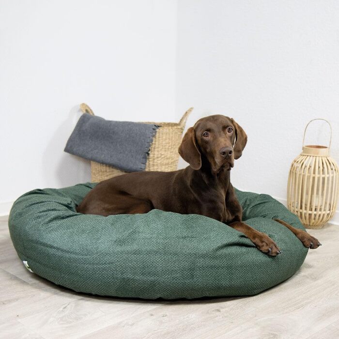 Кругле ліжко для собак Schecker Bensersiel, екологічний матеріал, зелене, діаметр 70 см