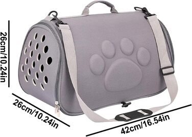 Транспортна переноска для котів та собак, велика, сіра (M)