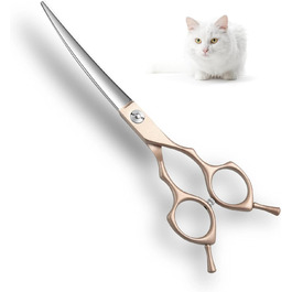 Професійна вигнута ножиця для собак 7 дюймів - ножиці для грумінгу з ергономічною ручкою, регульованим гвинтом, для собак, котів та інших тварин