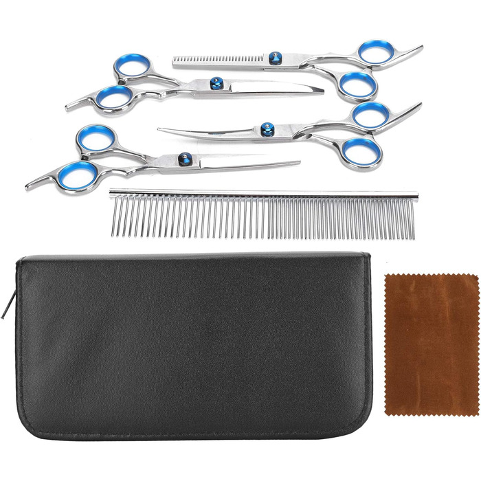 Набір для грумінгу собак: професійна шерстьова ножиці з нержавіючої сталі, набір для догляду за шерстю, тример, гребінець, для собак та котів