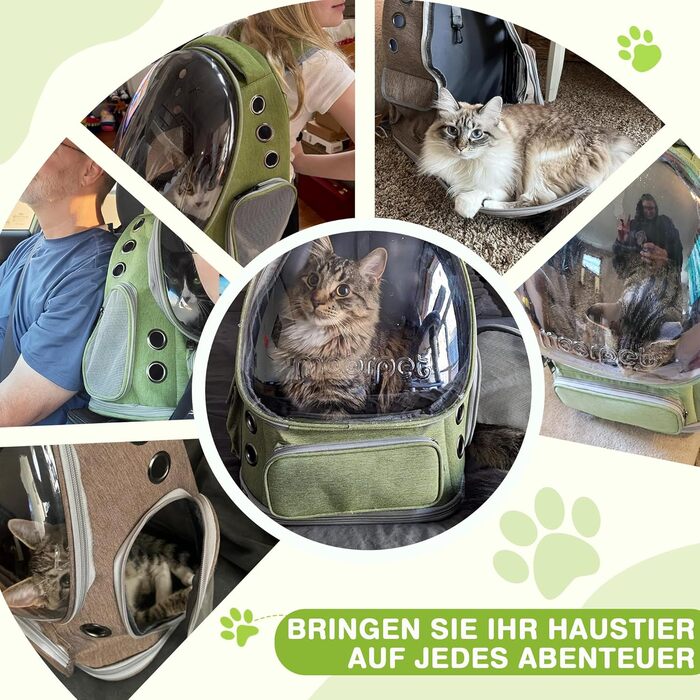 Рюкзак-переноска для котів та собак ALLSOPETS Bubble Carrier – чорний, до 7.5 кг
