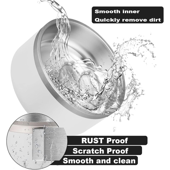 Персоналізований миска для собак та котів - нержавіюча сталева годівниця з іменем, антиковзаюча миска для собак та котів, поїльник для води (білий)