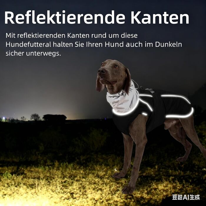 Зимова куртка для собак, водонепроникна та вітронепроникна, з підкладкою з флісу, D-кільце, світловідбиваючі елементи (L)