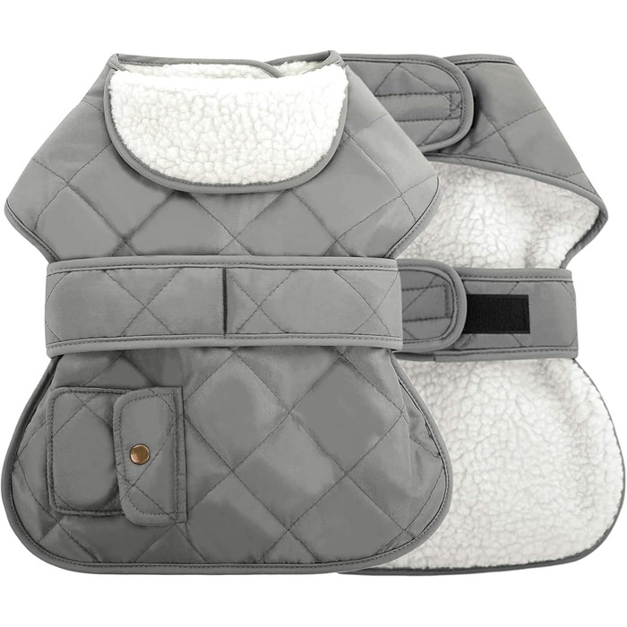 Флісовий теплий одяг для собак, зимова куртка, одяг для котів, сірий, M