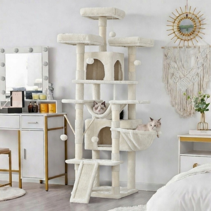 Ігровий комплекс для котів XXL: будинок-вежа з дряпачками, 185 см