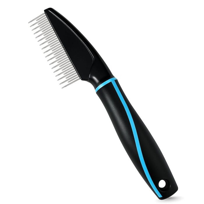 Гребінець для тварин з нержавіючої сталі з подвійним ефектом, для собак та котів з довгим та коротким хутром - м'який захват для безпечної та ефективної догляду за шерстю