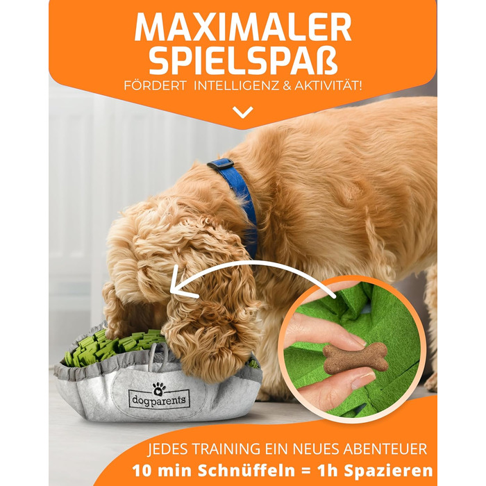 Schnüffelteppich для собак DOGPARENTS® – килимок для пошуку та розваг, міцний, зелений