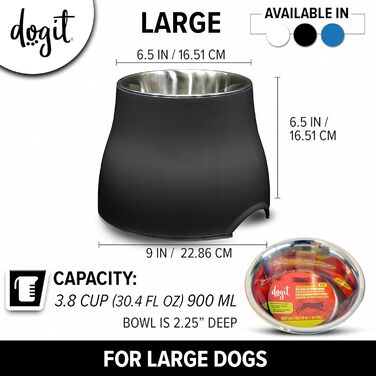 Підвищений миска для собак Dogit, 2-в-1, чорний, 900 мл, 1 шт.