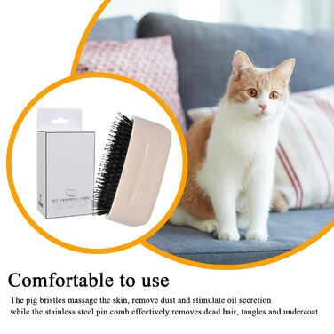 Щітка для собак під час линьки, щітка для котів проти випадання шерсті - аксесуар для догляду за довгошерстими собаками та котами з функцією щоденного догляду вдома та в дорозі (біла)