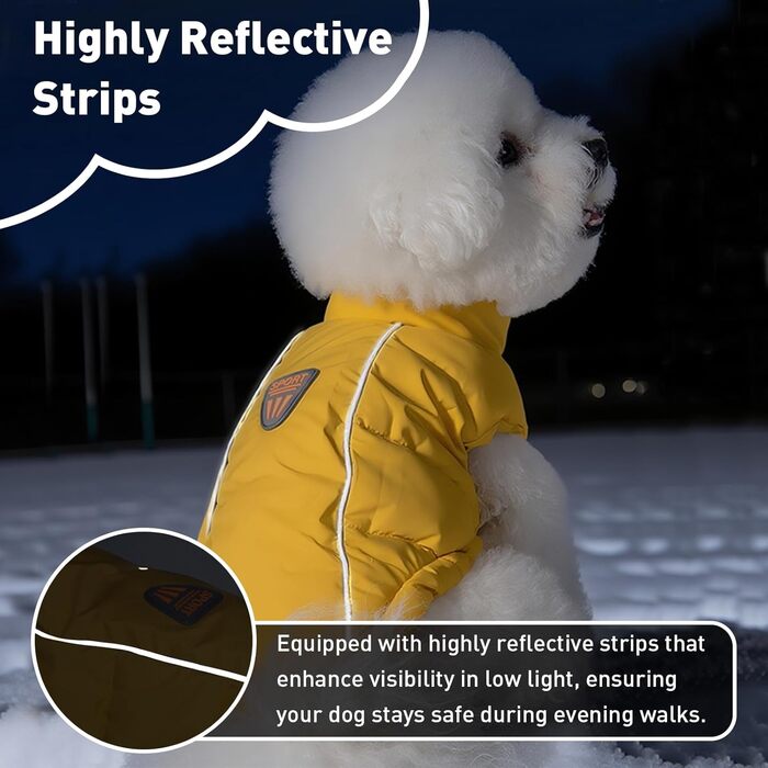 Водонепроникна та вітрозахисна жилетка для собак з D-кільцем, тепла зимова куртка для собак (Lila, S)