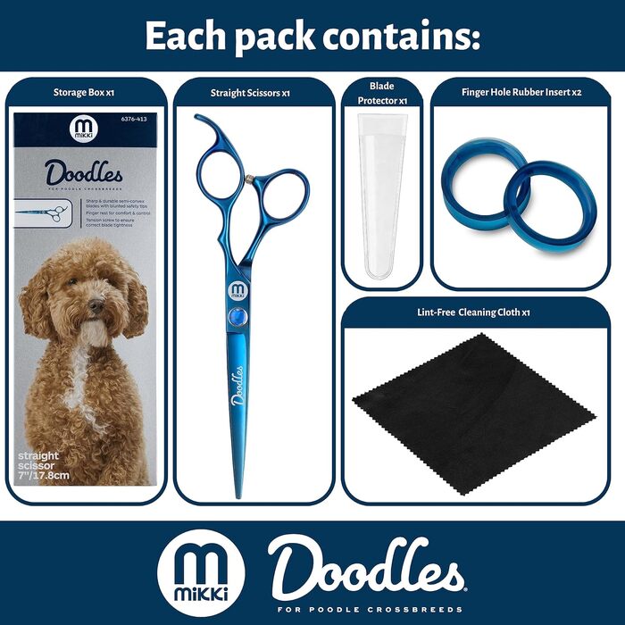 Ножиці для грумінгу собак Mikki Doodle, 19 см - для стрижки та формування шерсті