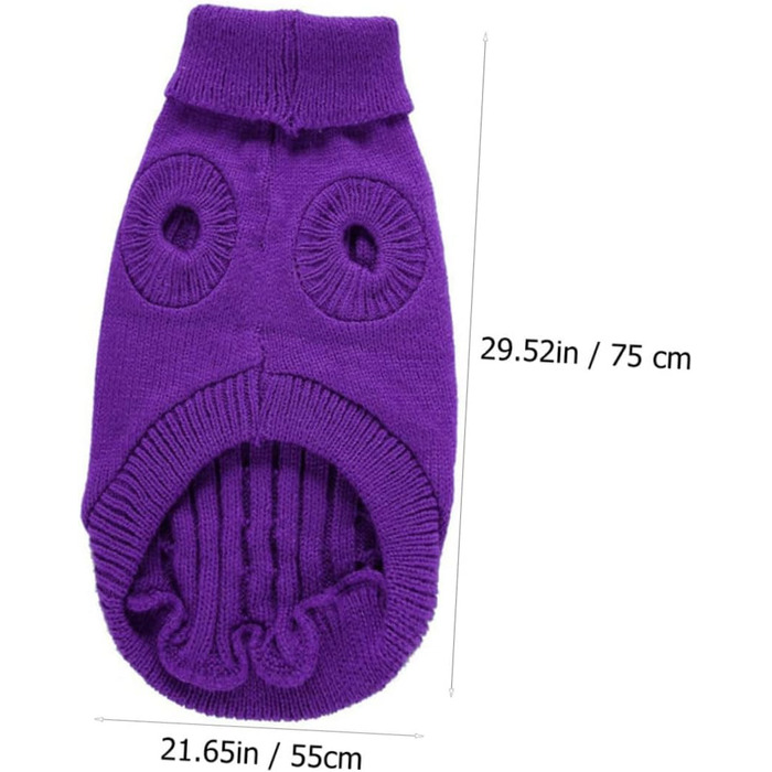 Пов'язка на голову для собак POPETPOP з акрилових волокон, фіолетового кольору, тепла, для зими, миється та повторно використовується, розмір XXXL