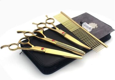 Набір професійних ножиць для грумінгу домашніх тварин 7.0 дюймів (4 шт.) з нержавіючої сталі - для собак та котів