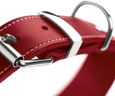 Нашийник для собак HUNTER AALBORG SPECIAL, червоний, шкіряний, міцний, комфортний (M)
