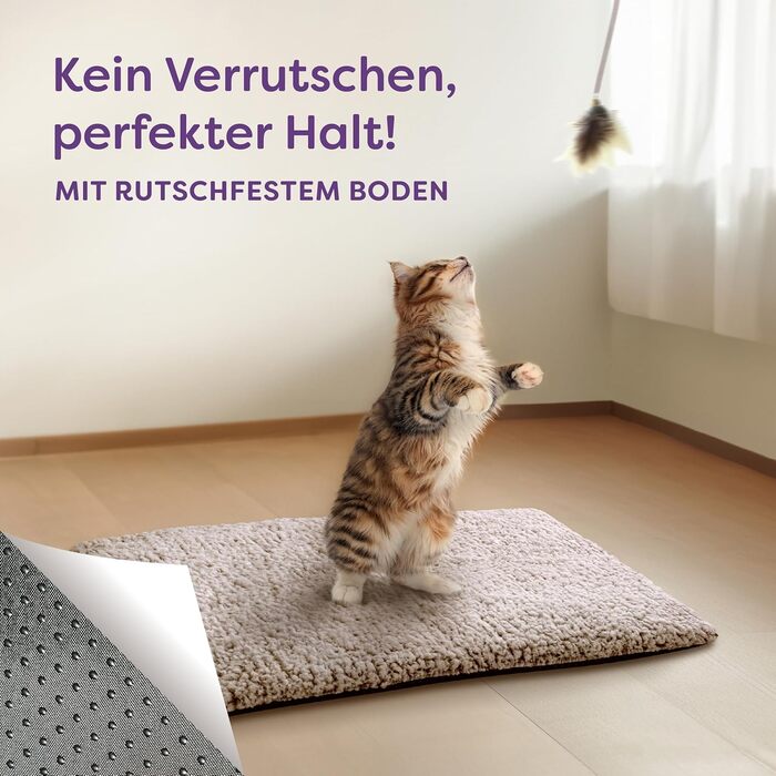 Самогріюча ковдра для собак та котів, коричнева, 60x45 см - м'яка та затишна ковдра для котів - з шумопоглинанням - знімний та пральний чохол - з антиковзною основою