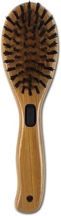Набір гребінців Bamboo Groom S/M: подвійний гребінець для короткого та середнього хутра котів та собак. М'яка щітка з закругленими шпильками та щетиною дикого кабана для догляду за шерстю.