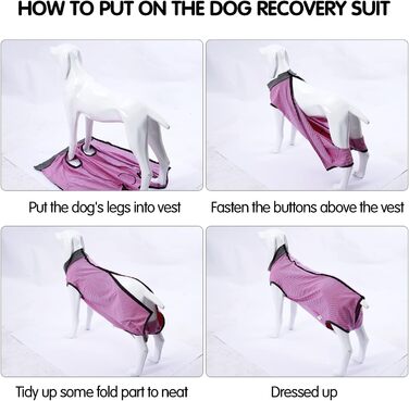 Захисний костюм для собак після кастрації Heywean, рожевий, XL. Медичний одяг для собак після операції, рожевий, XL