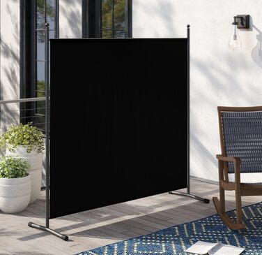 Ширма QUICK STAR Paravent 150x190 см, тканина, чорний колір, для дому та саду