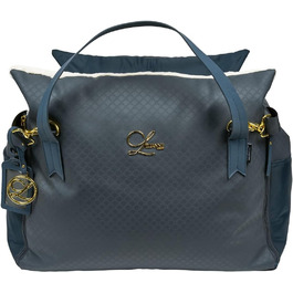 Еліанн | Дизайнерський автокрісло для собак | Навігатор, синій | Міцне | Дизайнерський бренд | Для собак маленьких та середніх порід | Підвищене автокрісло для собак