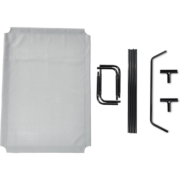 Охолоджувальне підняте ліжко для собак Amazon Basics XL, сіре, 153x94x23 см
