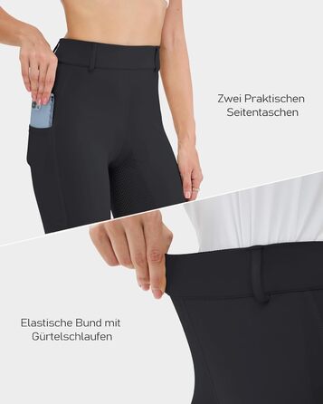 Легінси для верхової їзди HMILES для жінок, повний силіконовий покриття, висока талія, еластичні, з кишенею для телефону та петлями для ременя, сірі, розмір S