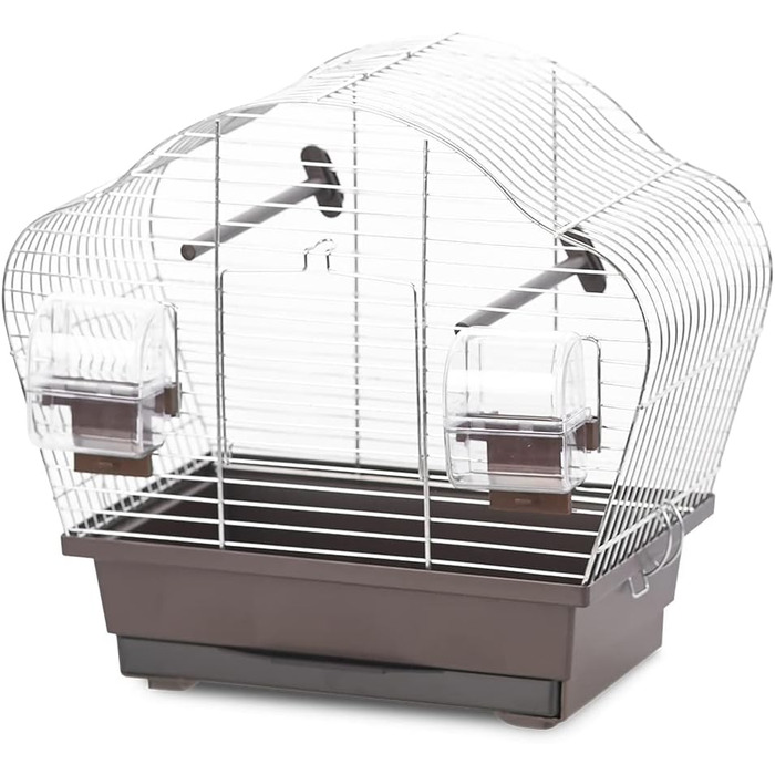 Клітка для птахів duvoplus Natural Beta Mini, 36,5x20x34 см, коричнева/цинк