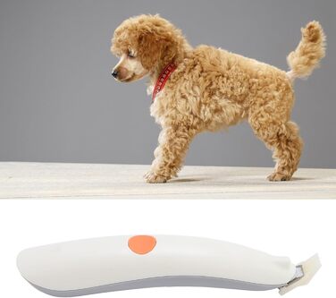 Бездротовий тример для собак з підсвічуванням, 2 швидкості, регульований, для грумінгу навколо очей, вух та мордочки (сіро-білий)