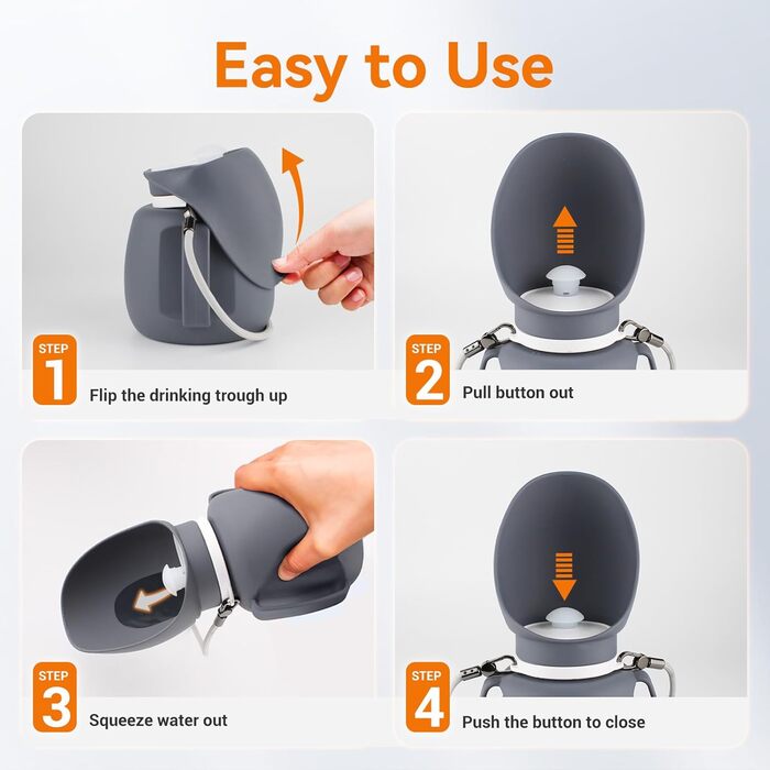 Поїлка для собак Billionchains, 765.4 г, велика ємність, портативна, для подорожей та активного відпочинку