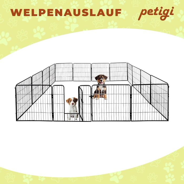 Переносний вольєр для цуценят Petigi, сталевий, розкладний, розмір 80x60 см