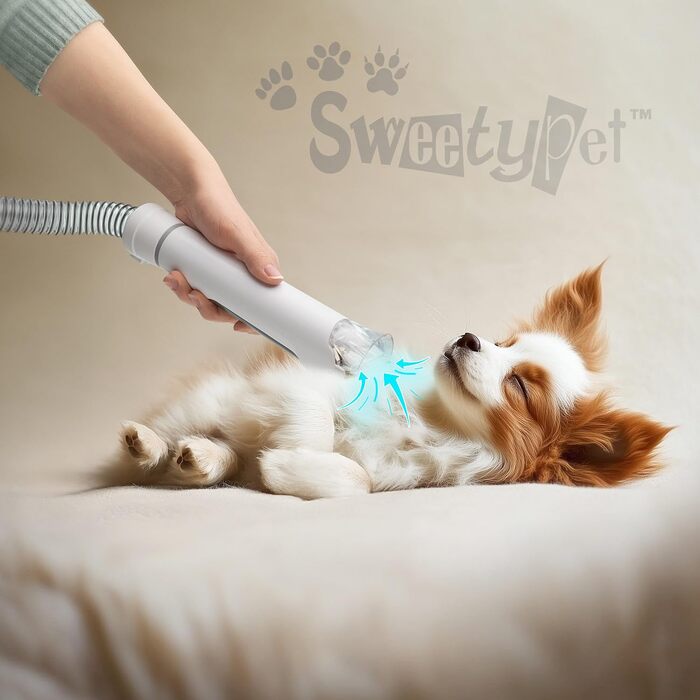 Набір для грумінгу тварин 8-в-1: машинка для стрижки, пилосос для шерсті, фен та щітка