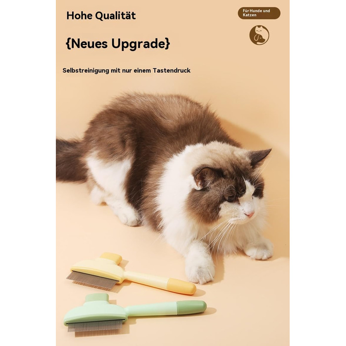 Щітка Fellblitz для грумінгу домашніх тварин: самоочищуючийся гребінець від бліх для довгої та короткої шерсті