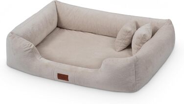 Ортопедичний лежак для собак Candy, великий, середній, маленький - м'яке ліжко для собак, килимок, з плюшу, антиковзаюче, м'яке, довговічне, зносостійке, міцне (XXL+|130x100см, кремовий)