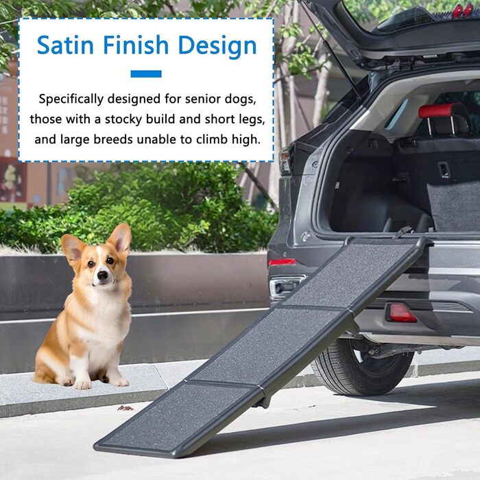Рампа для собак велика, 180 см, складна, 70 кг, з антиковзким килимком, для авто, SUV, вантажівок та меблів