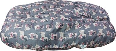 Овальне лежанка для тварин з велюру – м'яке ліжко для собак та котів. Лежанка з принтом Animalier, Made in Italy (для мопсів)