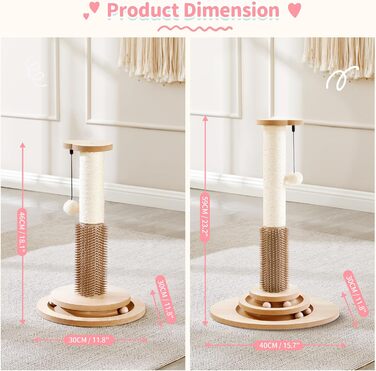 Made4Pets Когтеточка для котів з інтерактивними іграшками, обертовою платформою, треками з кульками та підвішеними м'ячами, ідеальна для домашніх котів