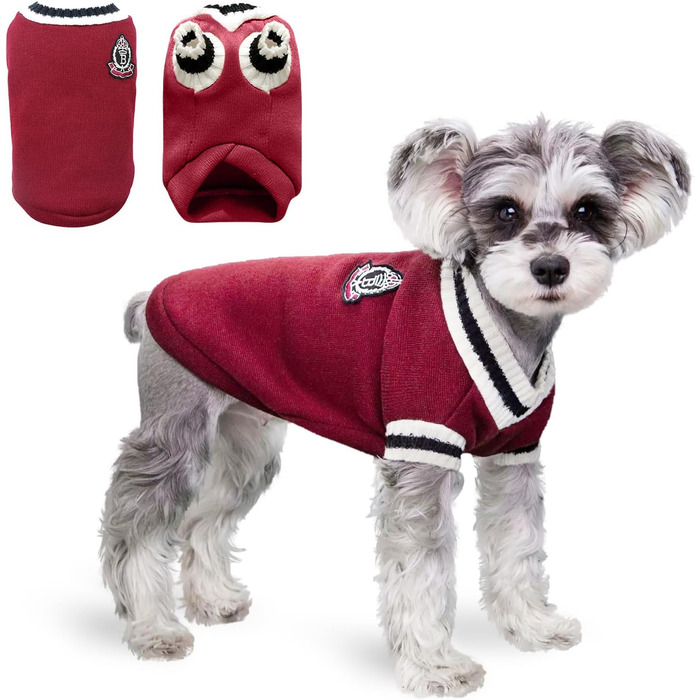 Теплий зимовий пуловер для собак та котів PETCUTE, зручний одяг для маленьких, середніх та великих собак, теплий зимовий одяг для тварин, подарунок для собаки або кота, червоний, розмір S
