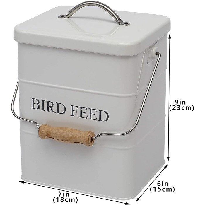 Контейнер для пташиного корму Geyecete, 2.5 кг, білий