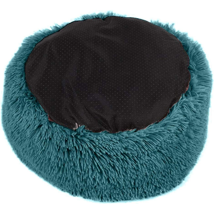 М'яке ліжко для собак та котів PETCUTE, кругленьке, флісове, миється, темно-зелене (M)