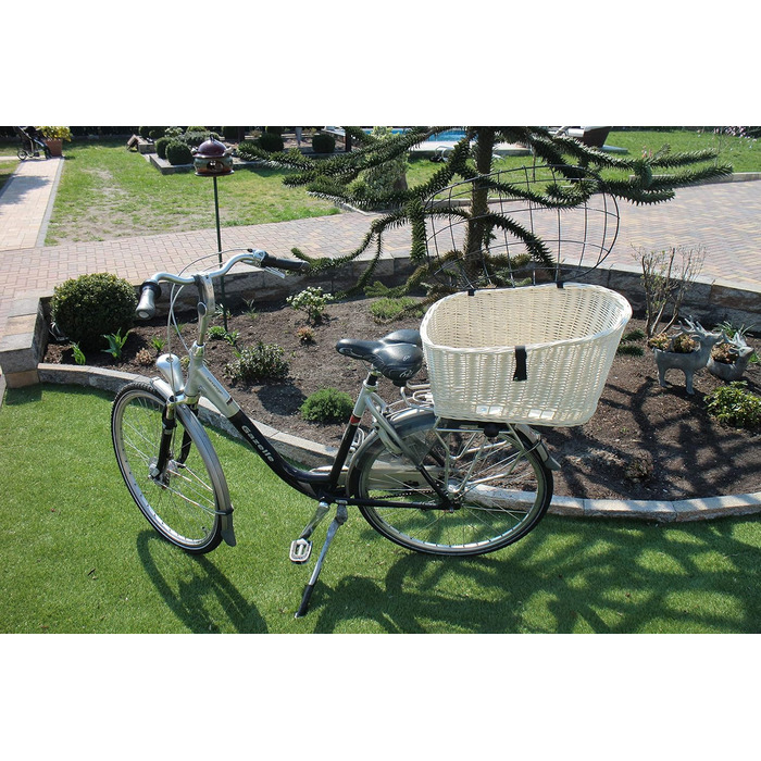 Корзина для велосипеда Marcus Hundefahrradkorb XXL для собак та котів, з плетіння лози та металевою сіткою, з подушкою