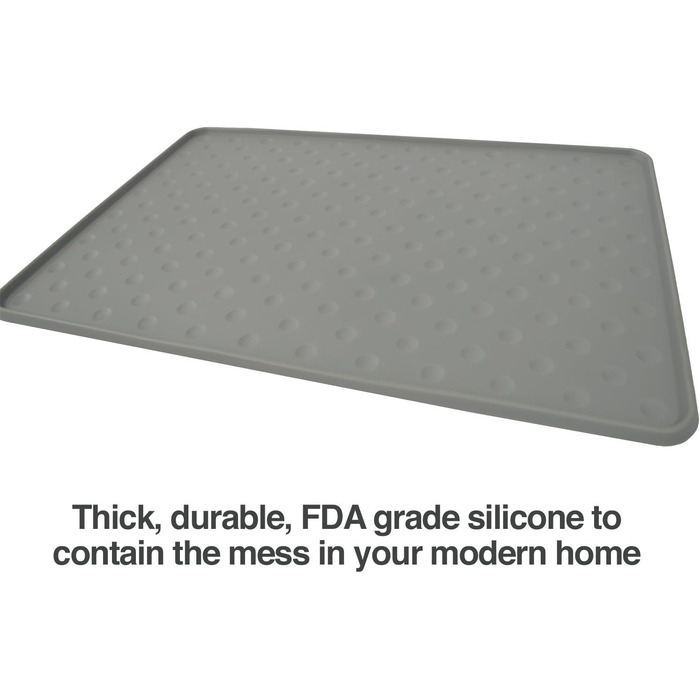 Килимок для собак PetFusion Toughgrip, розмір L, 27 x 17 см, сірий, водонепроникний, міцний силікон