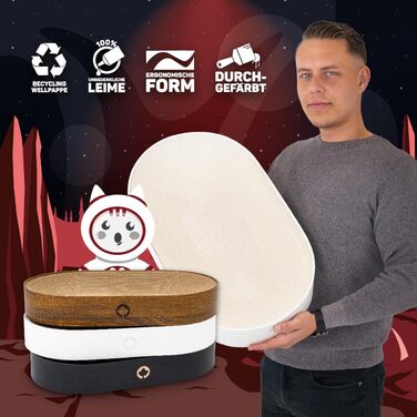 Килимок для кота з гофрокартону Apollo від CanadianCat Company, овальний, горіховий колір, 63 x 35 x 10 см