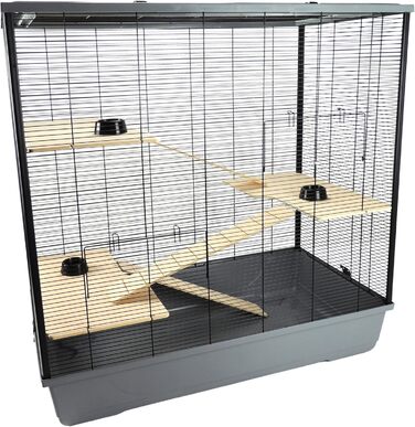 Клітка для дрібних тварин Grosvenor XL, 100x54x39 см, 3 рівні, сіра