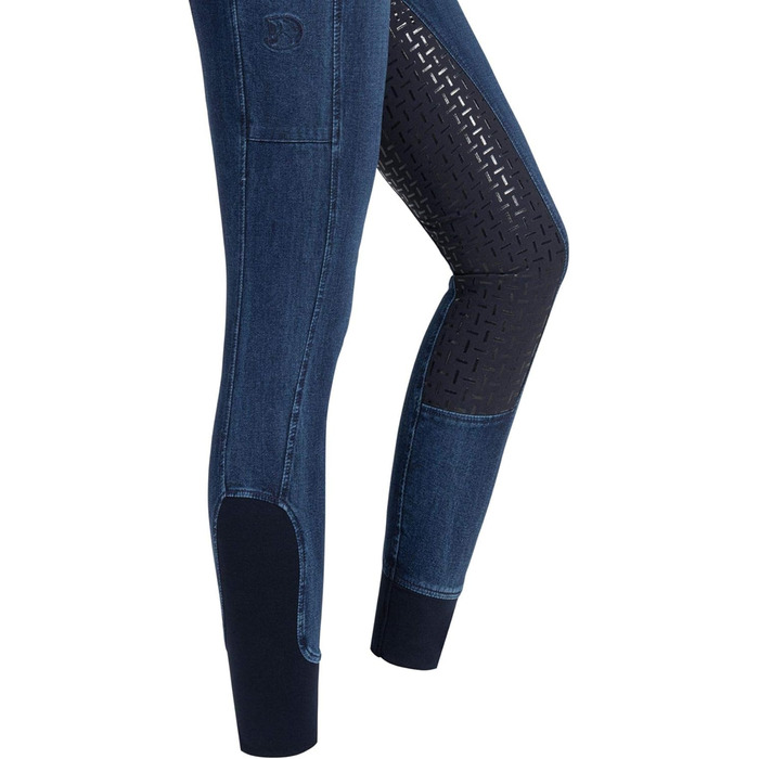 Джинсові легінси для верхової їзди RIDERS CHOICE з повним силіконовим покриттям та кишенею для телефону - RidersDeal Collection, 32, Темно-синій