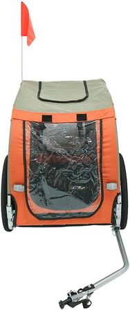 Складаний причіп для собак до велосипеда, з кріпленням та ременем безпеки. Причіп для собак 137*73*90 см (Помаранчевий)