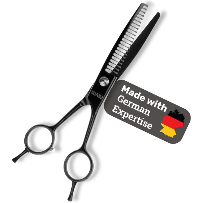 Професійна ножиця для грумінгу собак EHASO 22 зубчики, 17 см, чорний титан