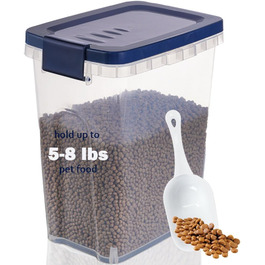 Контейнер для котячого корму на 3,6 кг, герметичний контейнер для корму котів та собак з мірною ложкою, BPA-free пластик, контейнер для зберігання корму для домашніх тварин, годівниця для котів та собак