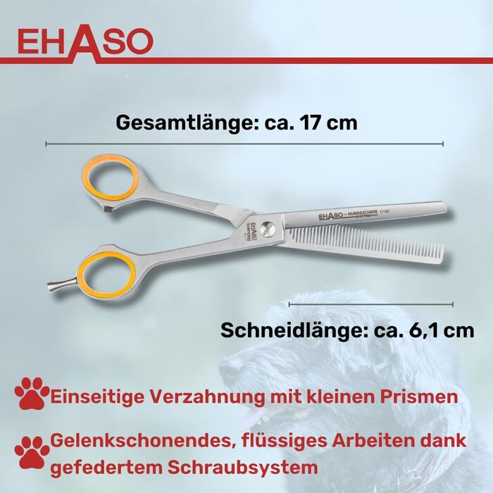 Ножиці моделювальні EHASO, 17 см, нержавіюча сталь, зубчасті (46 зубців)