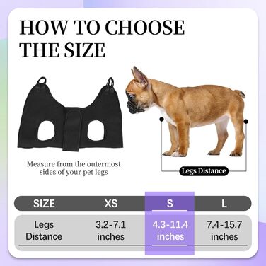 Гамак для собак PatiencET для дрібних порід, зручний для стрижки нігтів, чорний, розмір S